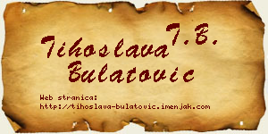 Tihoslava Bulatović vizit kartica